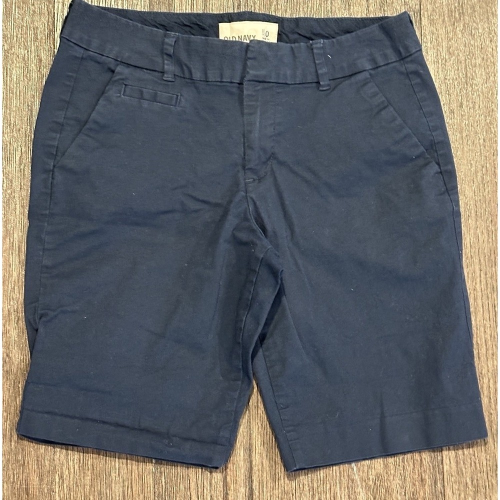 Old Navy Shorts Womens Size 0 navy Bermuda Camp Hiking Preppy Chino mid rise‎